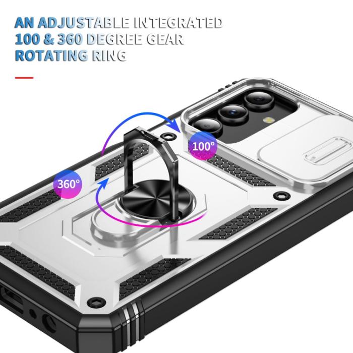 Bild 5,  Galaxy S24 Plus Skal CamShield Ring Hybrid Armor Vit/Svart - Teknikhallen.se