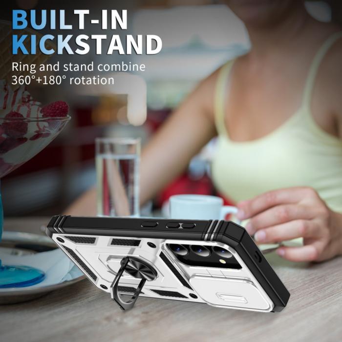 Bild 6,  Galaxy S24 Plus Skal CamShield Ring Hybrid Armor Vit/Svart - Teknikhallen.se