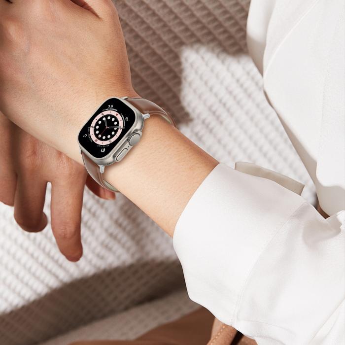 Bild 6, ColorPop Äkta Läder Armband Apple Watch 42/44/45/46/49 mm Brun - Teknikhallen.se