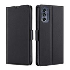  Motorola Moto G62 5G Fodral Slim L&auml;der Svart - Teknikhallen.se