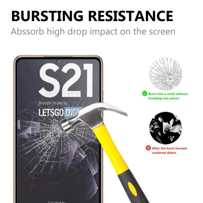 Bild 2,  Samsung Galaxy S21 - Premium Heltäckande Skärmskydd I Härdat Glas - Teknikhallen.se