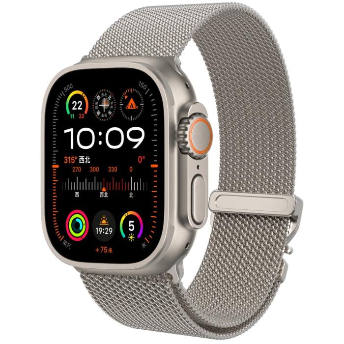 Bild 3,  Apple Watch 42/44/45/46/49 mm Armband Milanese Titanium - Teknikhallen.se