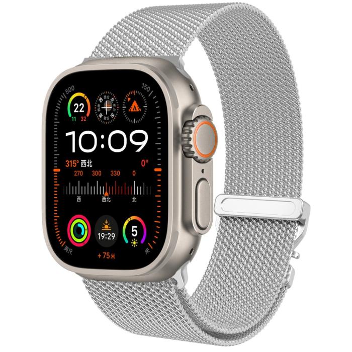 Bild 3,  Apple Watch 42/44/45/46/49 mm Armband Milanese Silver - Teknikhallen.se