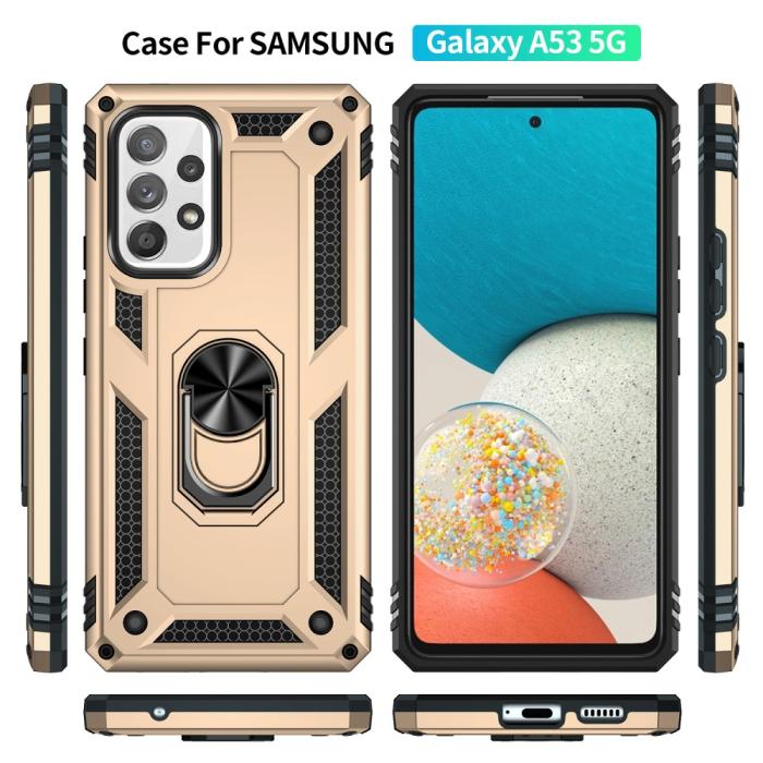 Bild 3,  Samsung Galaxy A53 5G Skal Armor Hybrid Ring Guld - Teknikhallen.se