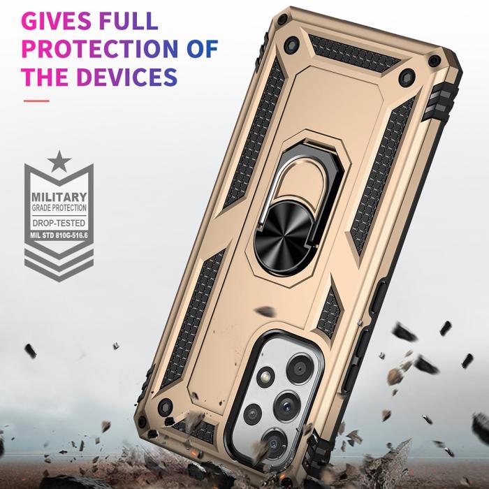Bild 6,  Samsung Galaxy A53 5G Skal Armor Hybrid Ring Guld - Teknikhallen.se