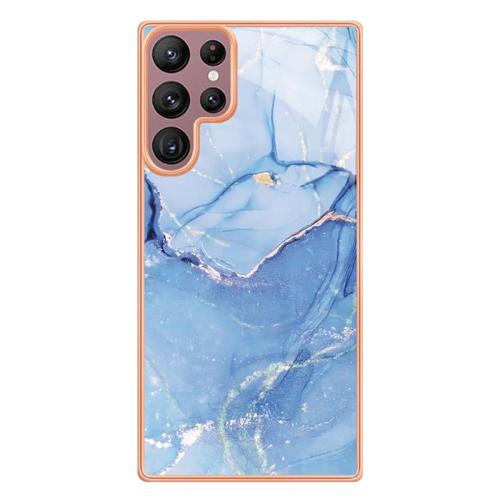 Bild 2,  Samsung Galaxy S23 Ultra Skal Marmor TPU Blå - Teknikhallen.se