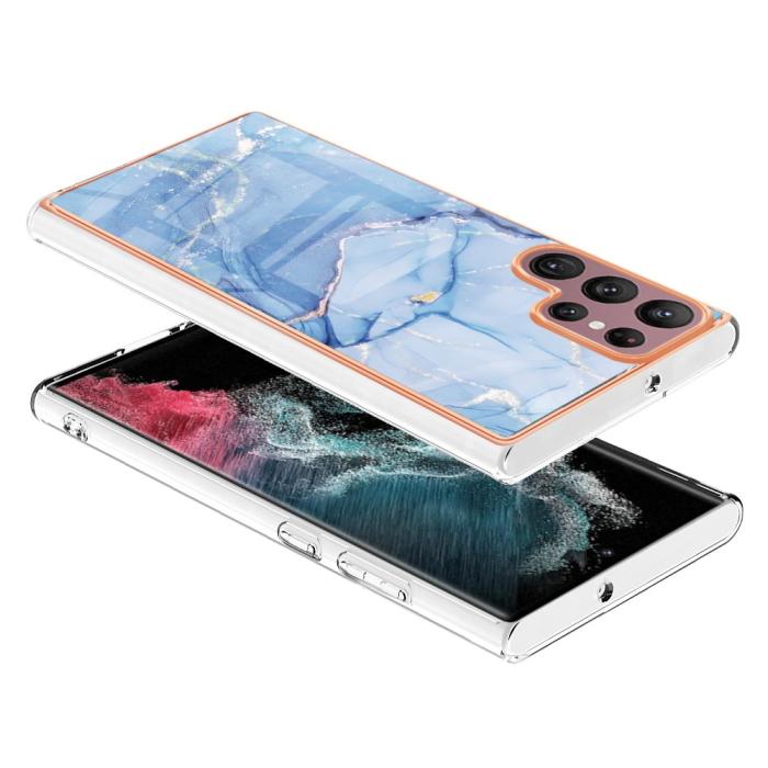 Bild 3,  Samsung Galaxy S23 Ultra Skal Marmor TPU Blå - Teknikhallen.se
