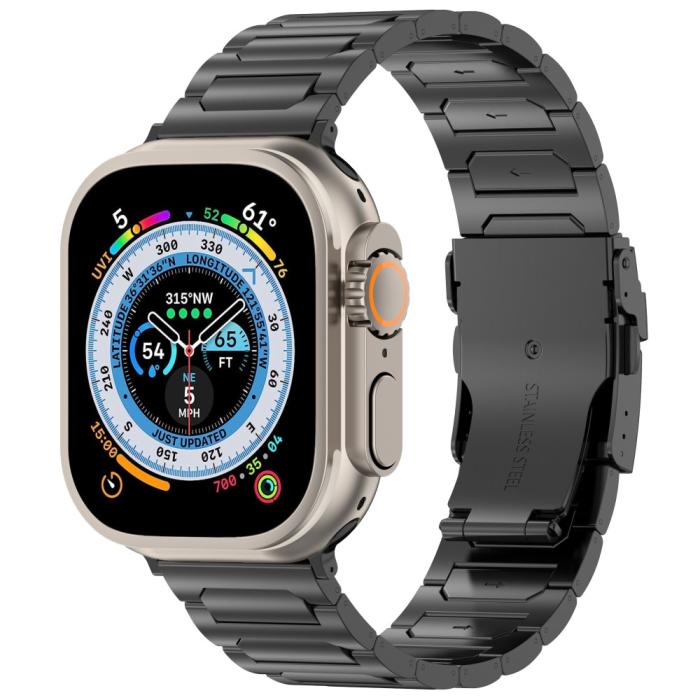 Bild 2,  Apple Watch 42/44/45/46/49 mm Armband Metall Svart - Teknikhallen.se