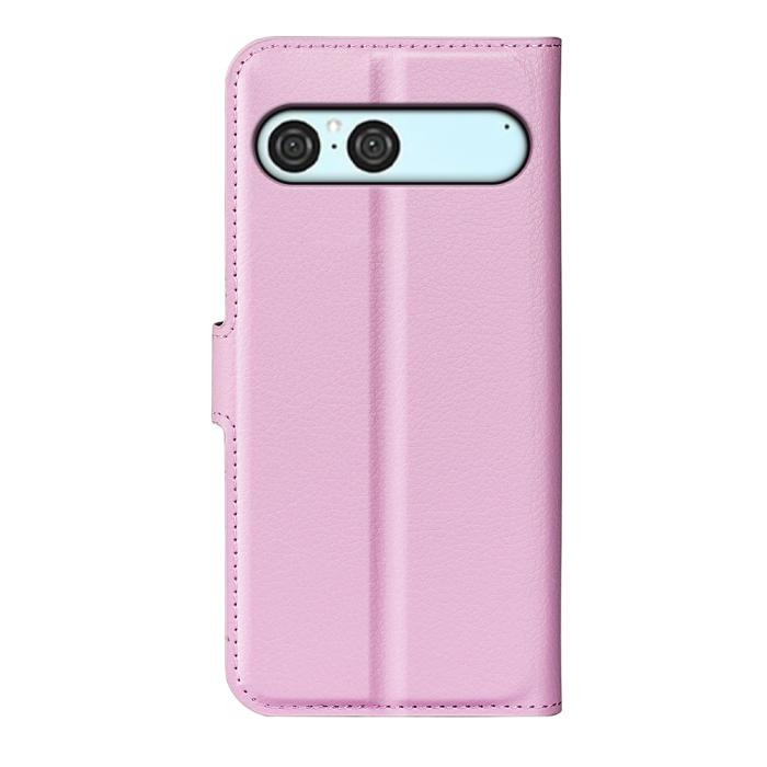 Bild 3,  Sony Xperia 10 VII Fodral Litchi Läder Ljus Rosa - Teknikhallen.se