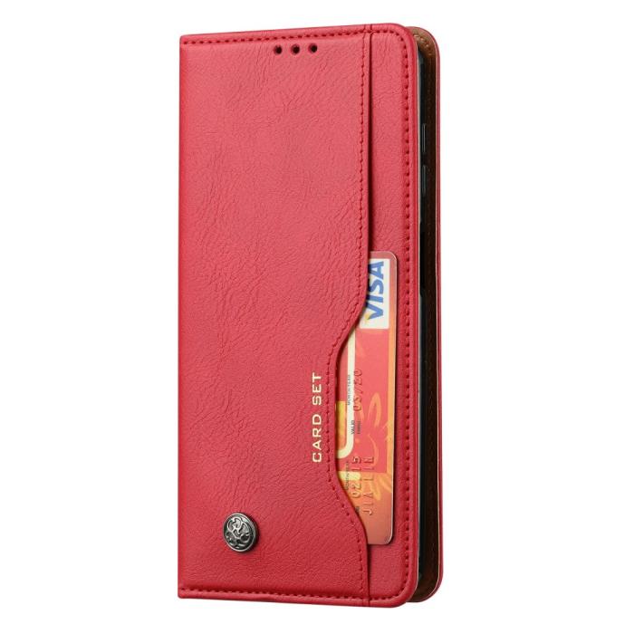 Bild 5,  Samsung Galaxy S25 Fodral Flip Läder Med Kortficka Röd - Teknikhallen.se