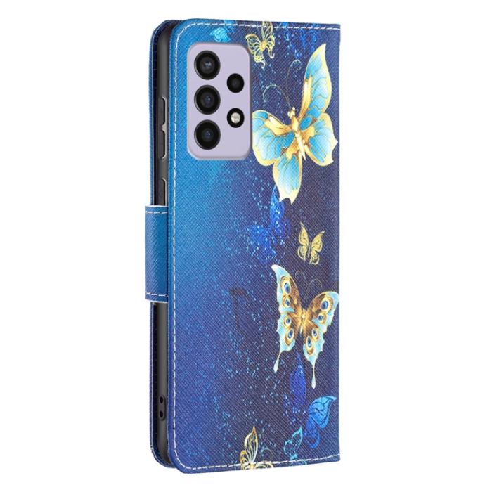 Bild 3,  Samsung Galaxy A33 5G Fodral Med Tryck Blå/Guld Fjärilar - Teknikhallen.se