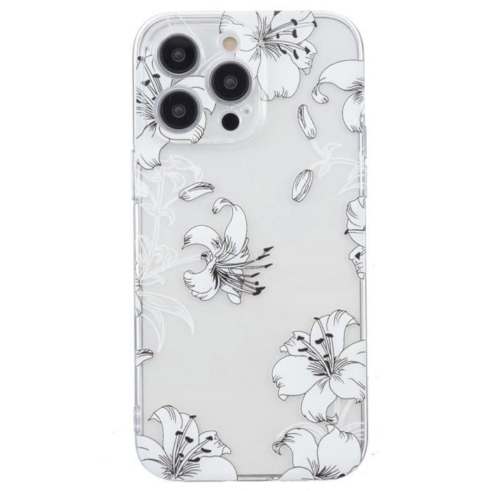 Bild 2,  iPhone 16 Pro Skal TPU Vita Blommor - Teknikhallen.se