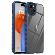 IPAKY IPAKY iPhone 15 Plus Skal Hybrid Kolfiber Anti-Slip Bl&aring; - Teknikhallen.se