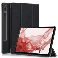  Samsung Galaxy Tab S9 Plus Fodral L&auml;der Svart - Teknikhallen.se