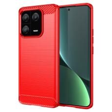  Xiaomi 13 Pro 5G Skal Borstad St&aring;l Textur R&ouml;d - Teknikhallen.se