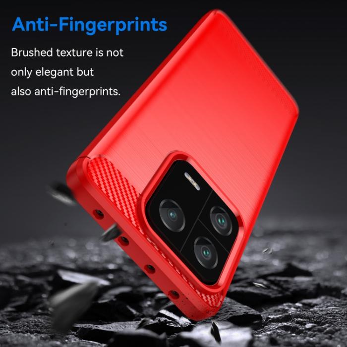 Bild 3,  Xiaomi 13 Pro 5G Skal Borstad Stål Textur Röd - Teknikhallen.se