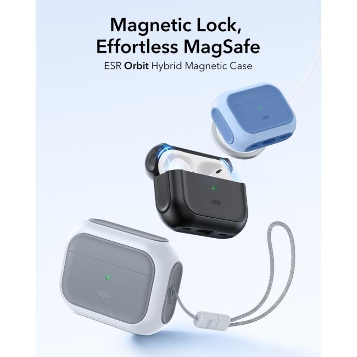 Bild 2, ESR ESR AirPods Pro 3 Skal MagSafe Orbit HaloLock Vit - Teknikhallen.se