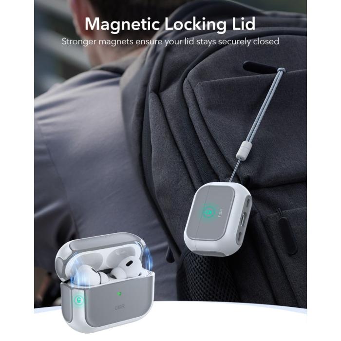 Bild 3, ESR ESR AirPods Pro 3 Skal MagSafe Orbit HaloLock Vit - Teknikhallen.se