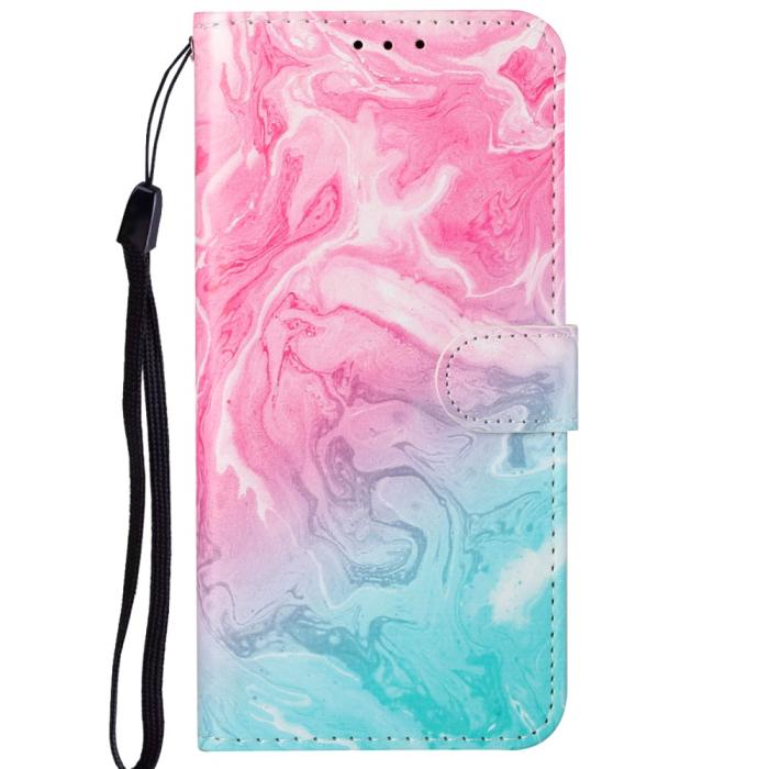 Bild 2,  Samsung Galaxy A04s / A13 5G Fodral Marmor Rosa/blå - Teknikhallen.se