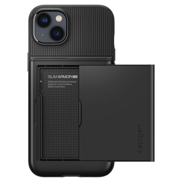 Bild 3, Spigen Spigen iPhone 15 Plus / 14 Plus Skal Slim Armor CS Svart - Teknikhallen.se