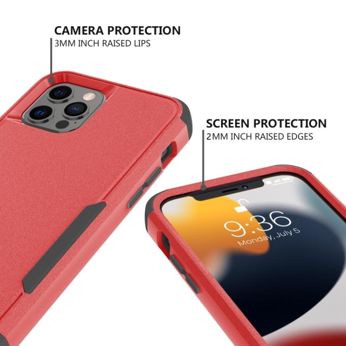 Bild 4,  iPhone 14 Pro Max Skal Shockproof Hybrid Röd/Svart - Teknikhallen.se