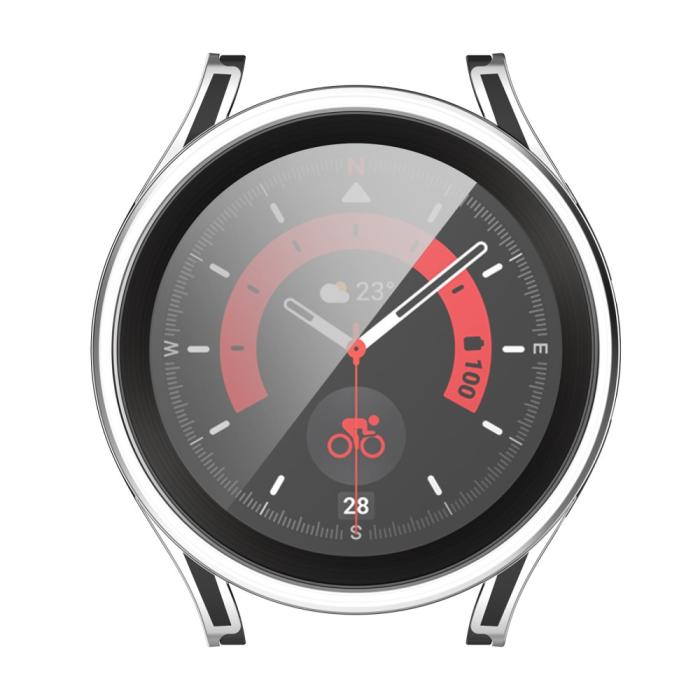 Bild 5,  Galaxy Watch 4/5 40mm Skal Med Härdat Glas Svart/Silver - Teknikhallen.se