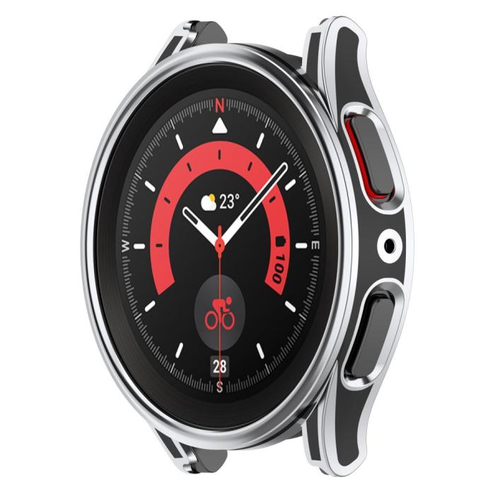 Bild 6,  Galaxy Watch 4/5 40mm Skal Med Härdat Glas Svart/Silver - Teknikhallen.se