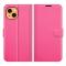  iPhone 13 Mini - Litchi Skin Läder Fodral - Rosa - Teknikhallen.se