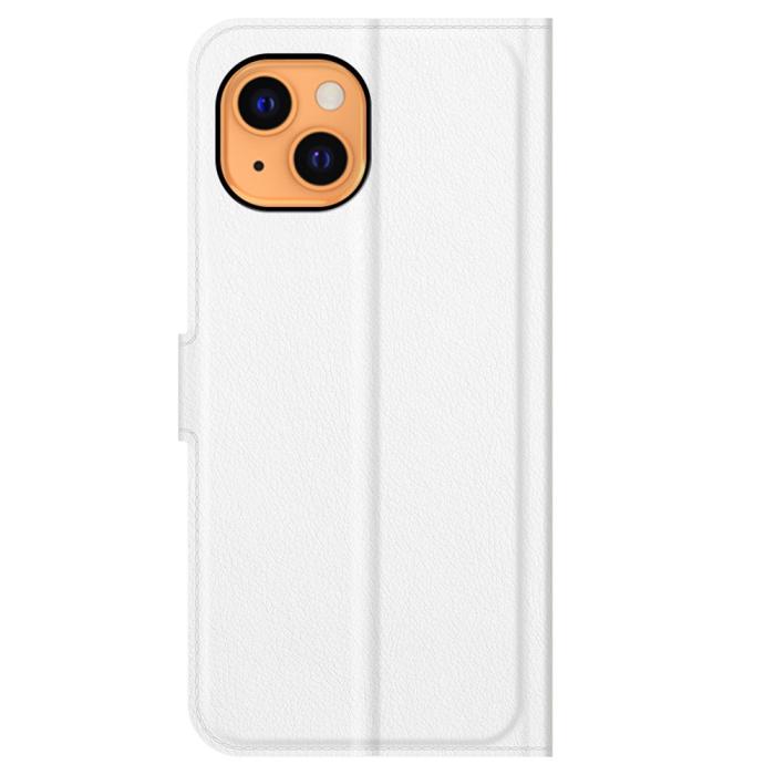 Bild 6,  iPhone 13 Mini - Litchi Skin Läder Fodral - Vit - Teknikhallen.se