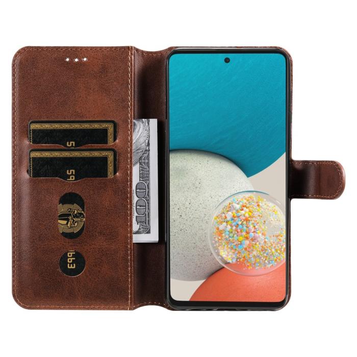 Bild 6,  Samsung Galaxy A53 5G Fodral Solid Läder Brun - Teknikhallen.se