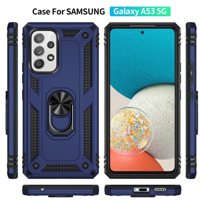 Bild 3,  Samsung Galaxy A53 5G Skal Armor Hybrid Ring Blå - Teknikhallen.se