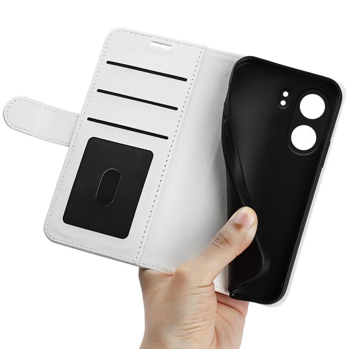 Bild 4,  Xiaomi Redmi 13C 4G Fodral Crazy Horse Läder Vit - Teknikhallen.se