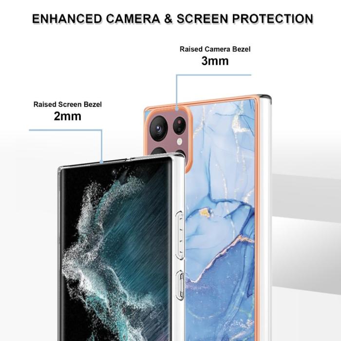 Bild 4,  Samsung Galaxy S23 Ultra Skal Marmor TPU Blå - Teknikhallen.se