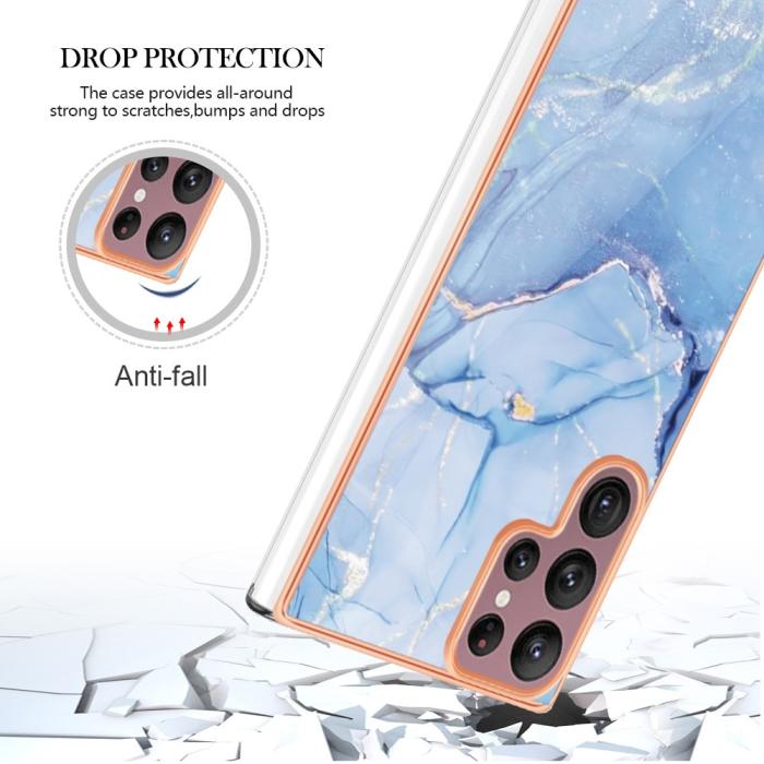 Bild 5,  Samsung Galaxy S23 Ultra Skal Marmor TPU Blå - Teknikhallen.se