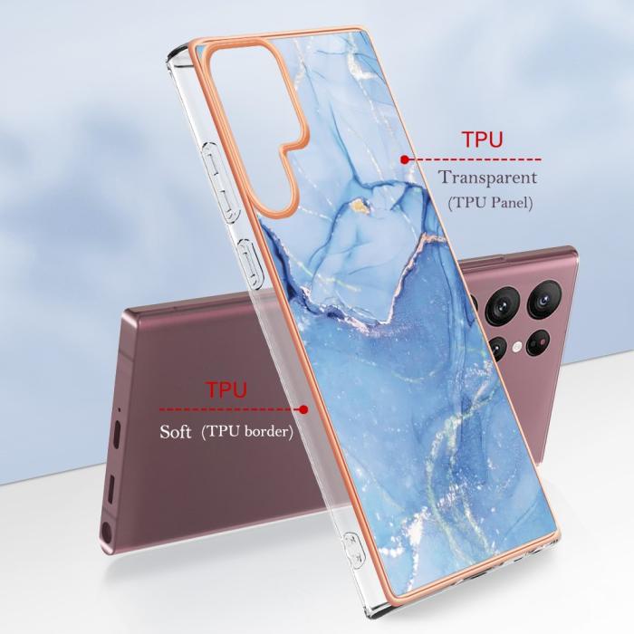 Bild 6,  Samsung Galaxy S23 Ultra Skal Marmor TPU Blå - Teknikhallen.se