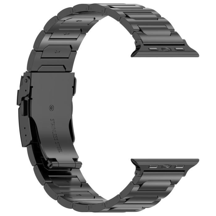 Bild 4,  Apple Watch 42/44/45/46/49 mm Armband Metall Svart - Teknikhallen.se
