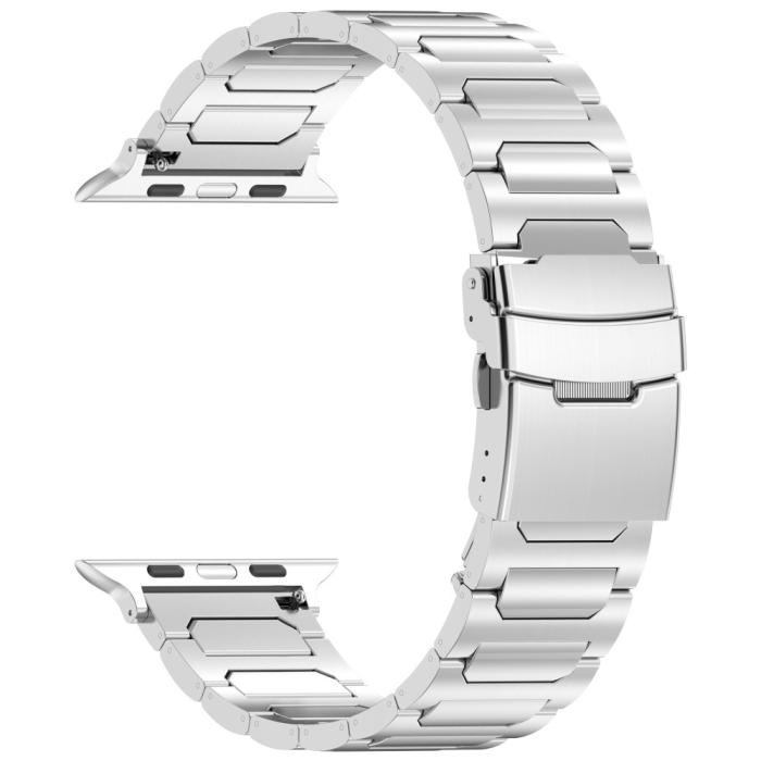 Bild 3,  Apple Watch 42/44/45/46/49 mm Armband Metall Silver - Teknikhallen.se