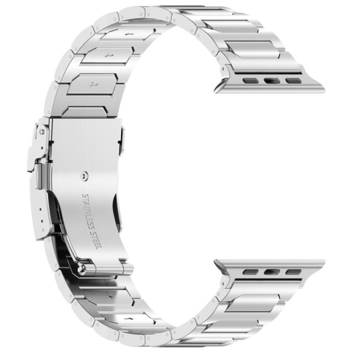 Bild 4,  Apple Watch 42/44/45/46/49 mm Armband Metall Silver - Teknikhallen.se