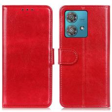 Motorola Moto G84 5G Fodral Crazy Horse L&auml;der R&ouml;d - Teknikhallen.se