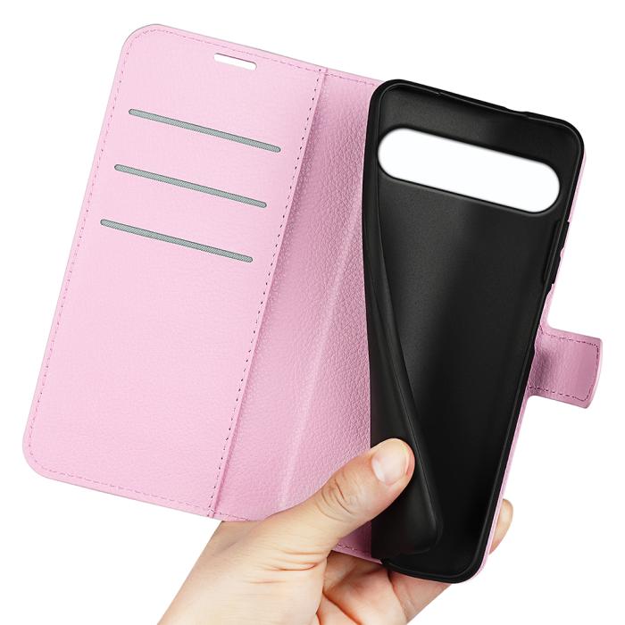 Bild 4,  Sony Xperia 10 VII Fodral Litchi Läder Ljus Rosa - Teknikhallen.se