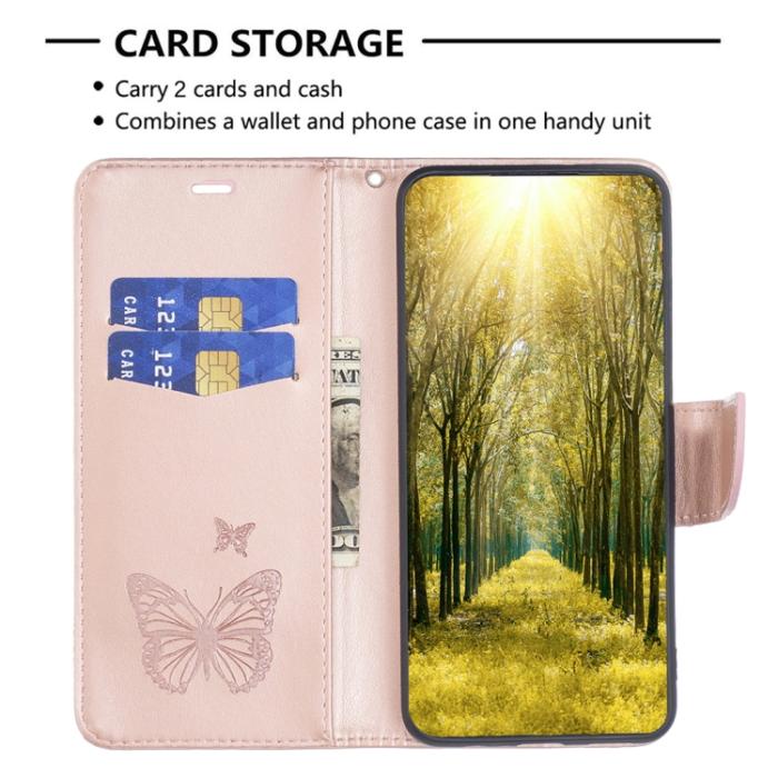 Bild 5,  Nokia G11 / G21 Fodral Tryck Butterfly Roséguld - Teknikhallen.se