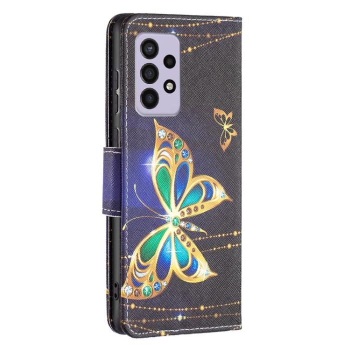 Bild 3,  Samsung Galaxy A33 5G Fodral Med Tryck Guld Fjäril - Teknikhallen.se