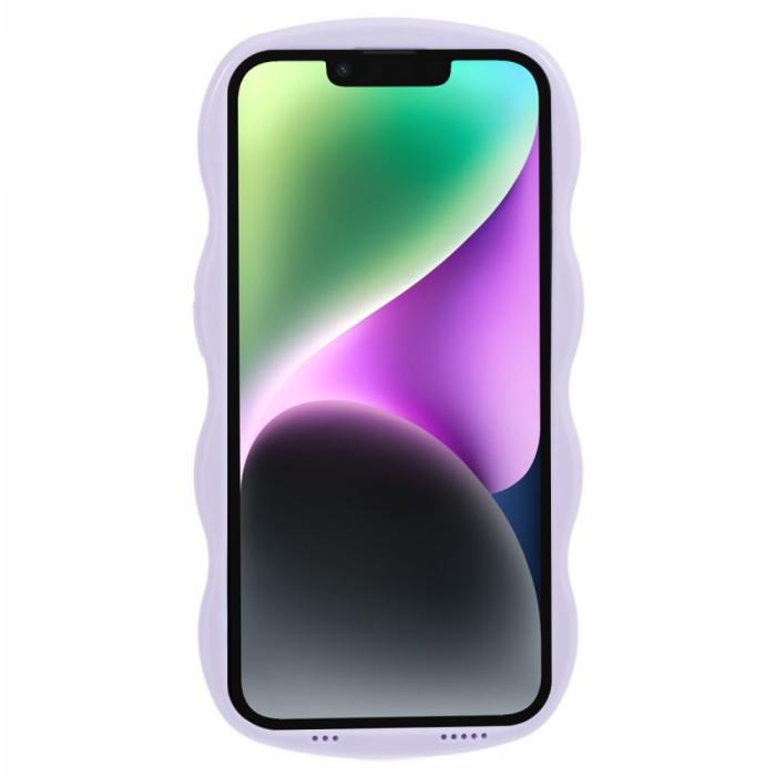 Bild 2,  iPhone 14 Mobilskal Wavy Textur Lila - Teknikhallen.se