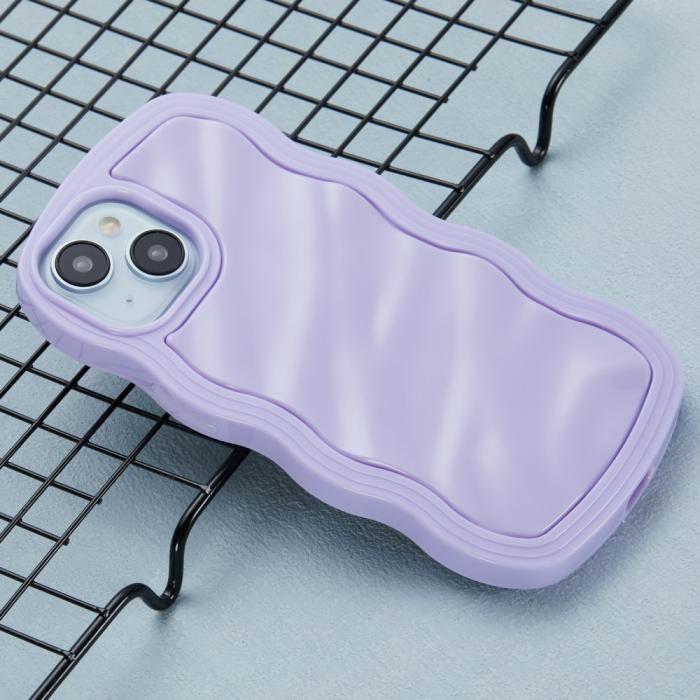 Bild 3,  iPhone 14 Mobilskal Wavy Textur Lila - Teknikhallen.se