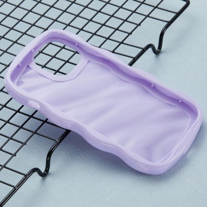 Bild 4,  iPhone 14 Mobilskal Wavy Textur Lila - Teknikhallen.se