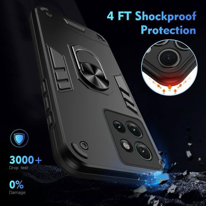 Bild 4,  Motorola Edge 50 Skal Hybrid Armor Ring Svart - Teknikhallen.se