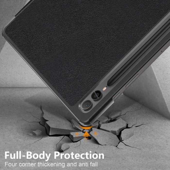 Bild 6,  Samsung Galaxy Tab S9 Plus Fodral Läder Svart - Teknikhallen.se