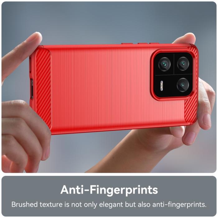 Bild 5,  Xiaomi 13 Pro 5G Skal Borstad Stål Textur Röd - Teknikhallen.se