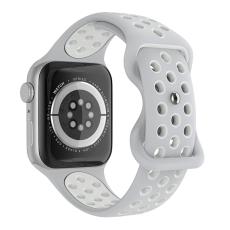 ColorPop Sportarmband Dual-Color Apple Watch 42/41/40/38 mm (M/L) Gr&aring;/Vit - Teknikhallen.se