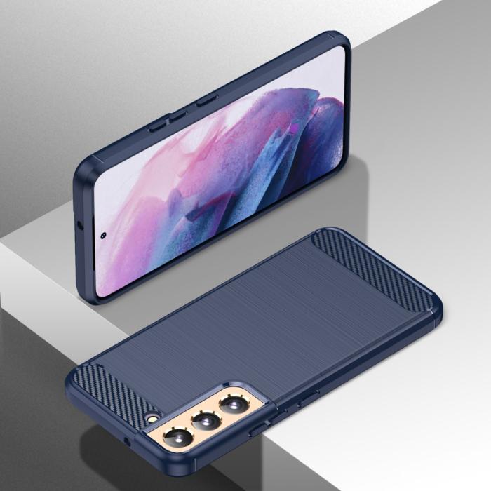 Bild 6,  Samsung Galaxy S22 Plus Skal Borstad Stål Textur Blå - Teknikhallen.se
